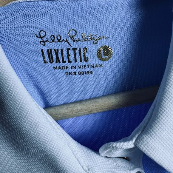 NWT LILLY PULITZER SIZE MEDIUM LUXLETIC IMARA POLO TOP *BLUE PERI* GOLF CASUAL - Picture 9 of 12